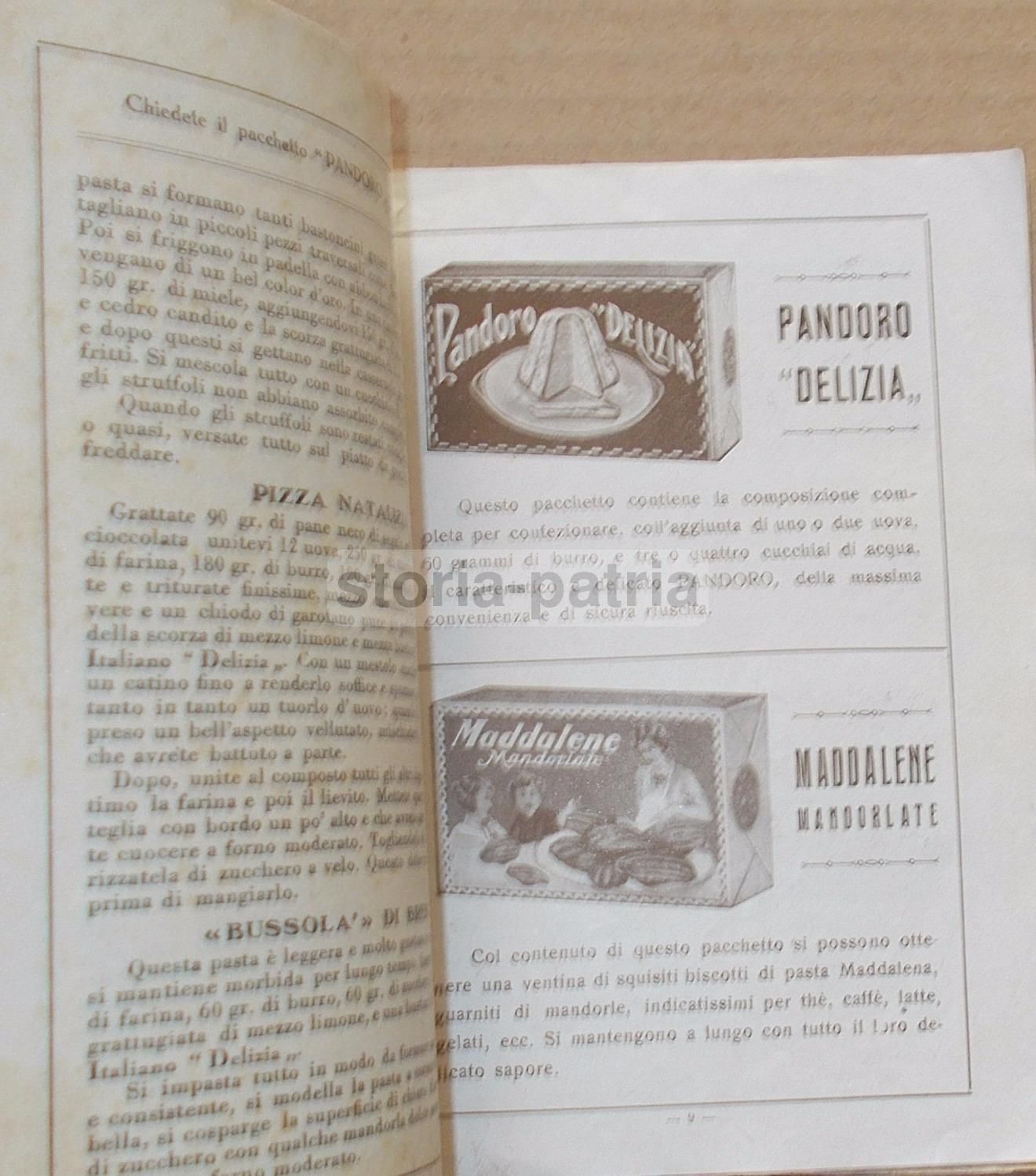 Ricettario Lievito Delizia Anni '20 Pasticceria Dolci Antichi