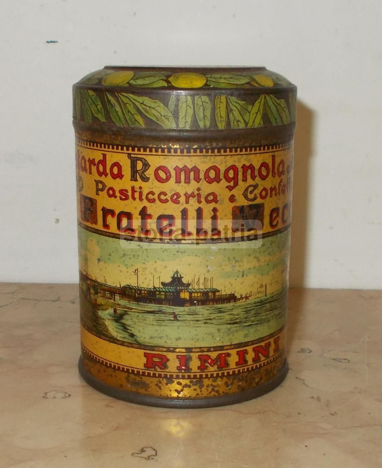 Scatola Di Mostarda Romagnola Fratelli Vecchi Rimini, Stile Liberty Anni '20