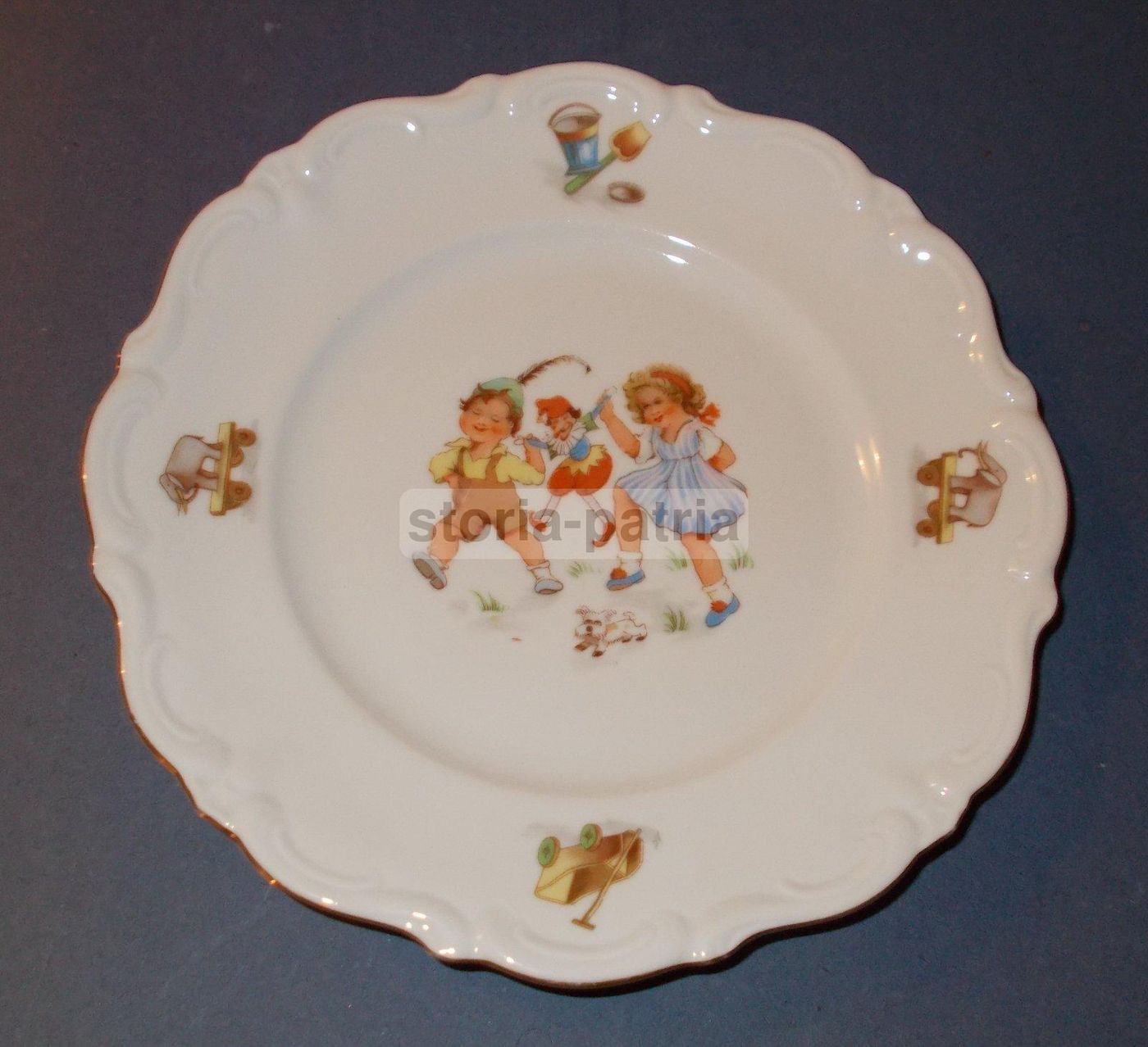 Piatto Porcellana Bambini Winterling Bavaria Anni 50 Clown