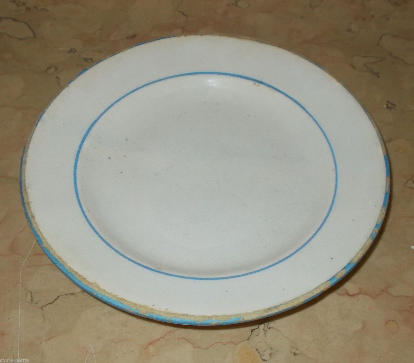 Piatto In Ceramica Vedova Besio E Figli, Fine '800   Inizio '900, Filettatura Blu