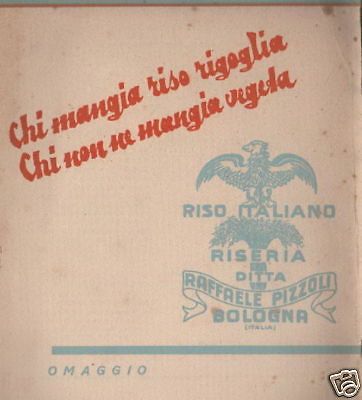 Ricettario Riso Riseria Pizzoli Bologna Anni '30