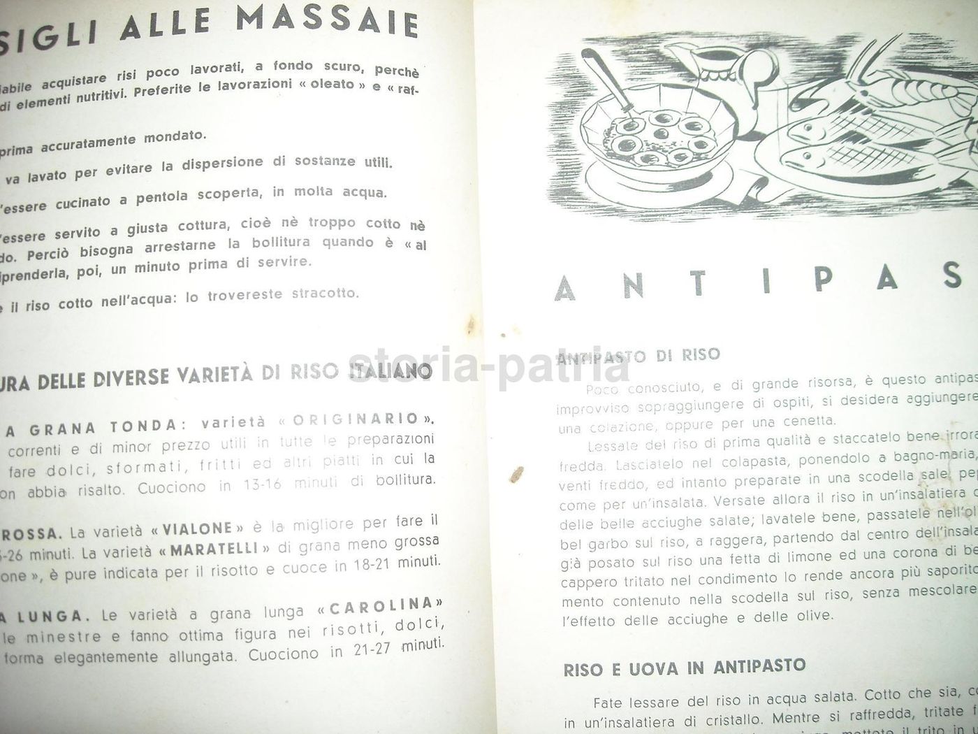 Ricettario Riso 1941 Ente Nazionale Risi Cucina Italiana Fascista