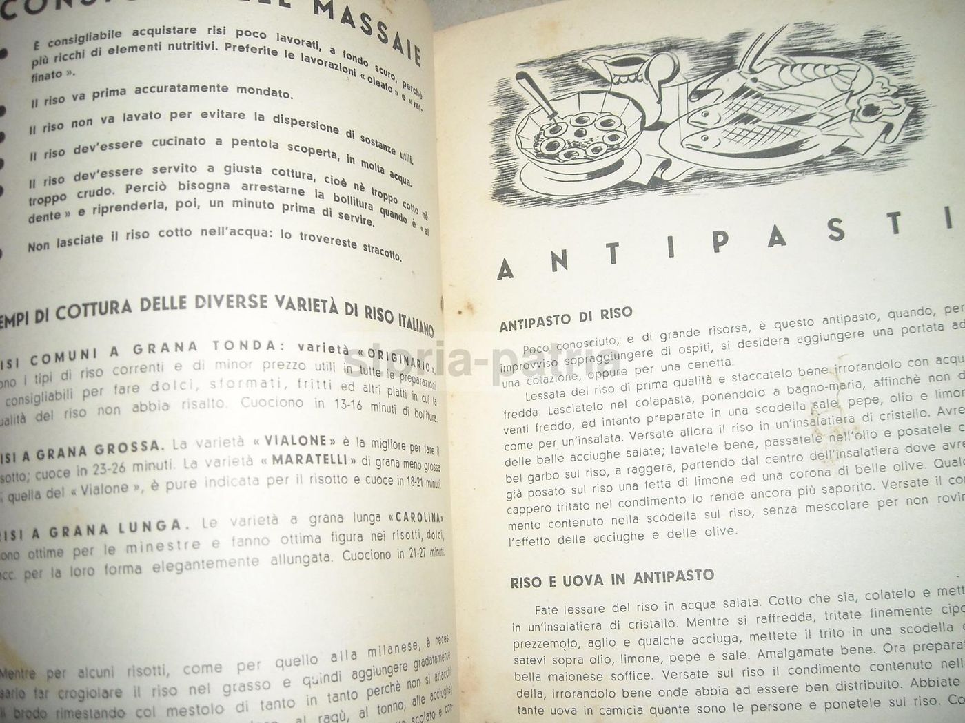 Ricettario Riso 1941 Ente Nazionale Risi Cucina Italiana Fascista