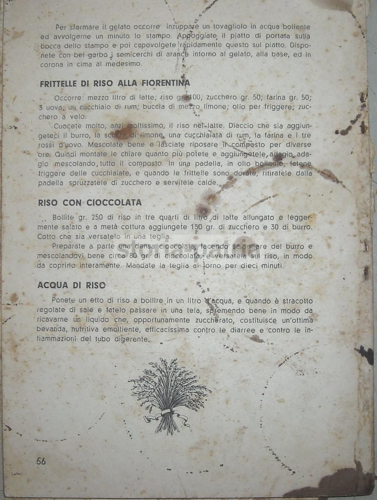 Ricettario Riso 1941 Ente Nazionale Risi Cucina Italiana Fascista