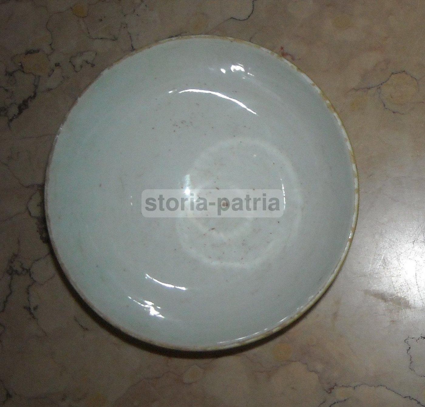Tazza Ceramica Galvani Anni '30 Costolata Bordo Giallo
