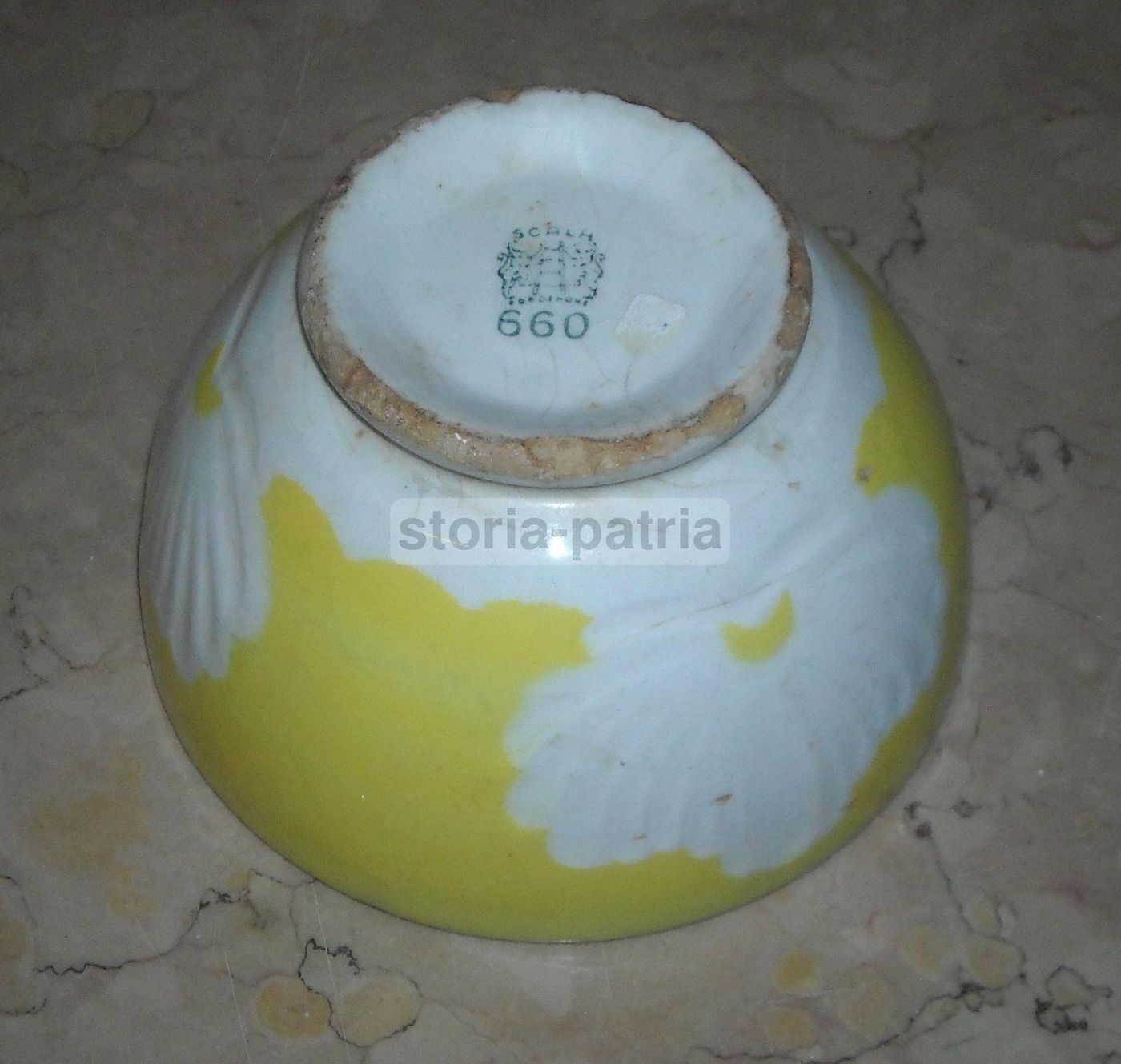 Tazza In Ceramica Scala Pordenone Con Decoro Floreale, Anni '30