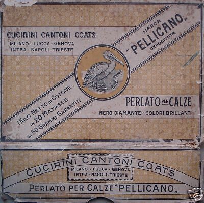Cucirini Cantoni Coats Pubblicità Vintage Perlato Per Calze