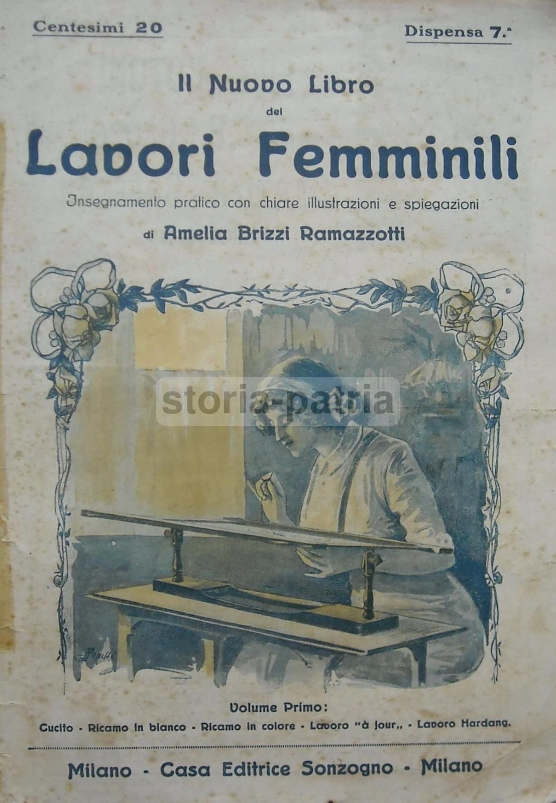 Libro Lavori Femminili Brizzi Ramazzotti Ricamo Macramè 1900