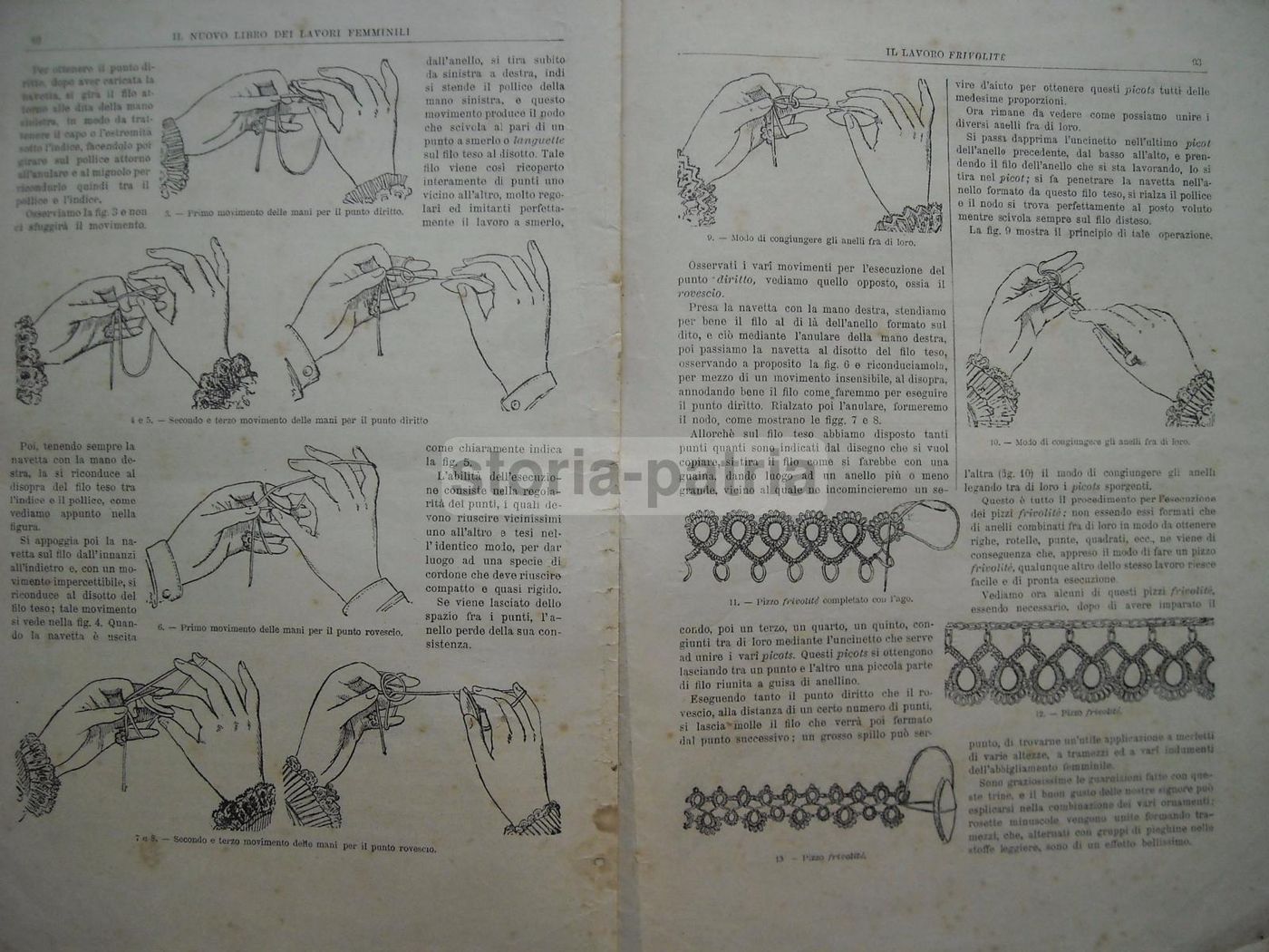 Libro Lavori Femminili Brizzi Ramazzotti Ricamo Macramè 1900