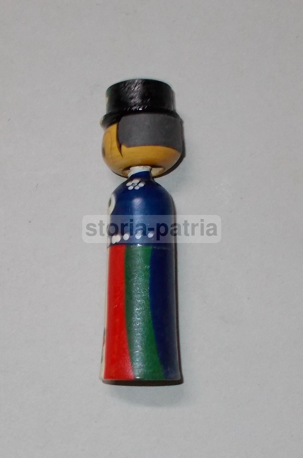 Bambolina Coreana In Legno Con Testa Oscillante, Anni '50