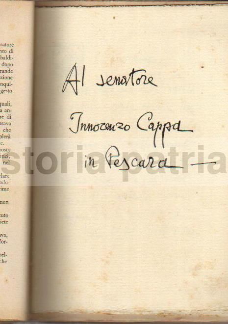 Confessioni Di Un Parlatore: Innocenzo Cappa, 1938, Con Lettera Di d'Annunzio