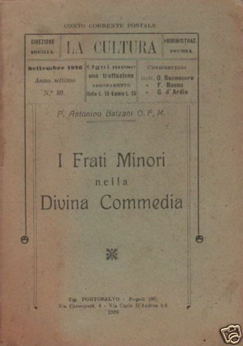 I Frati Minori Nella Divina Commedia Di Dante, Balzani 1926