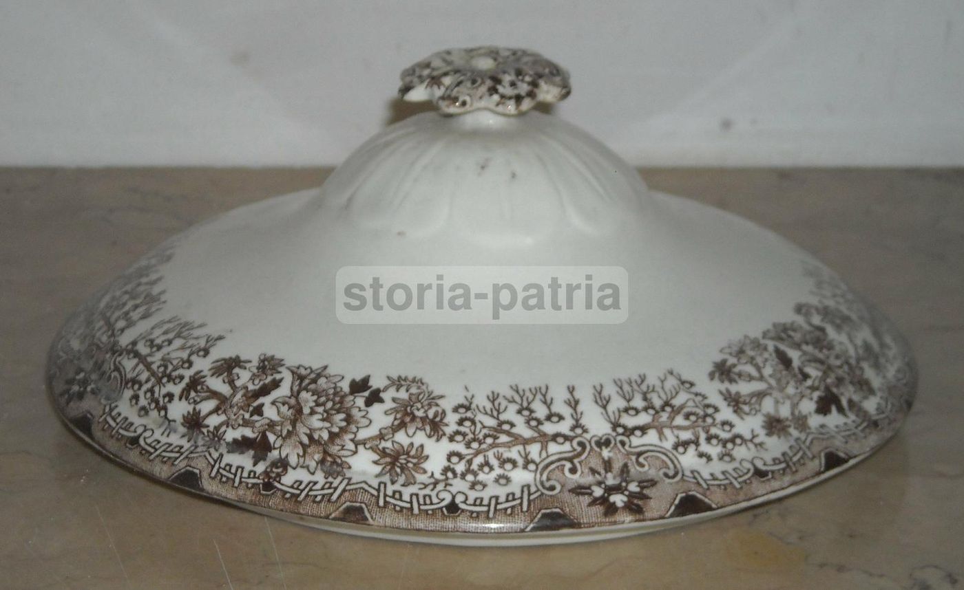Coperchio Per Zuppiera In Ceramica Decorata, Italia, XIX Secolo