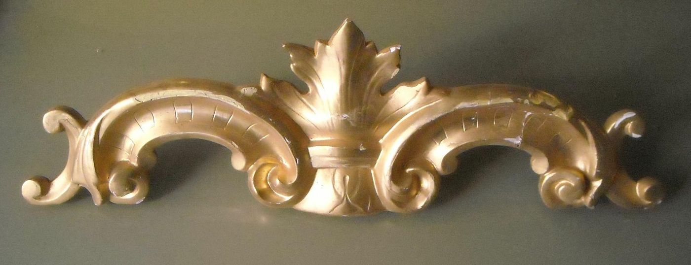 Cimasa Antica In Legno Dorato, Epoca Luigi Filippo, Circa 1850