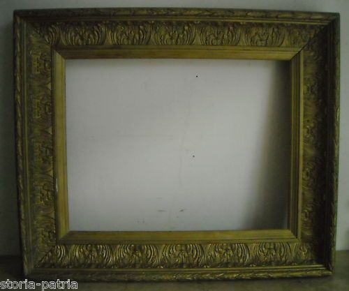 Cornice Antica Fine '800 Decorata A Pastiglia Dorata (79x66 Cm)
