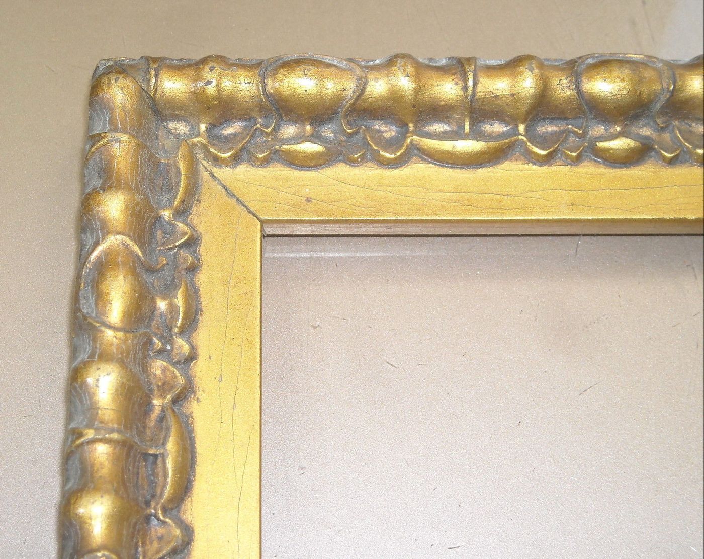 Cornice Antica Decorativa Liberty Con Rilievi Dorati, Inizio '900