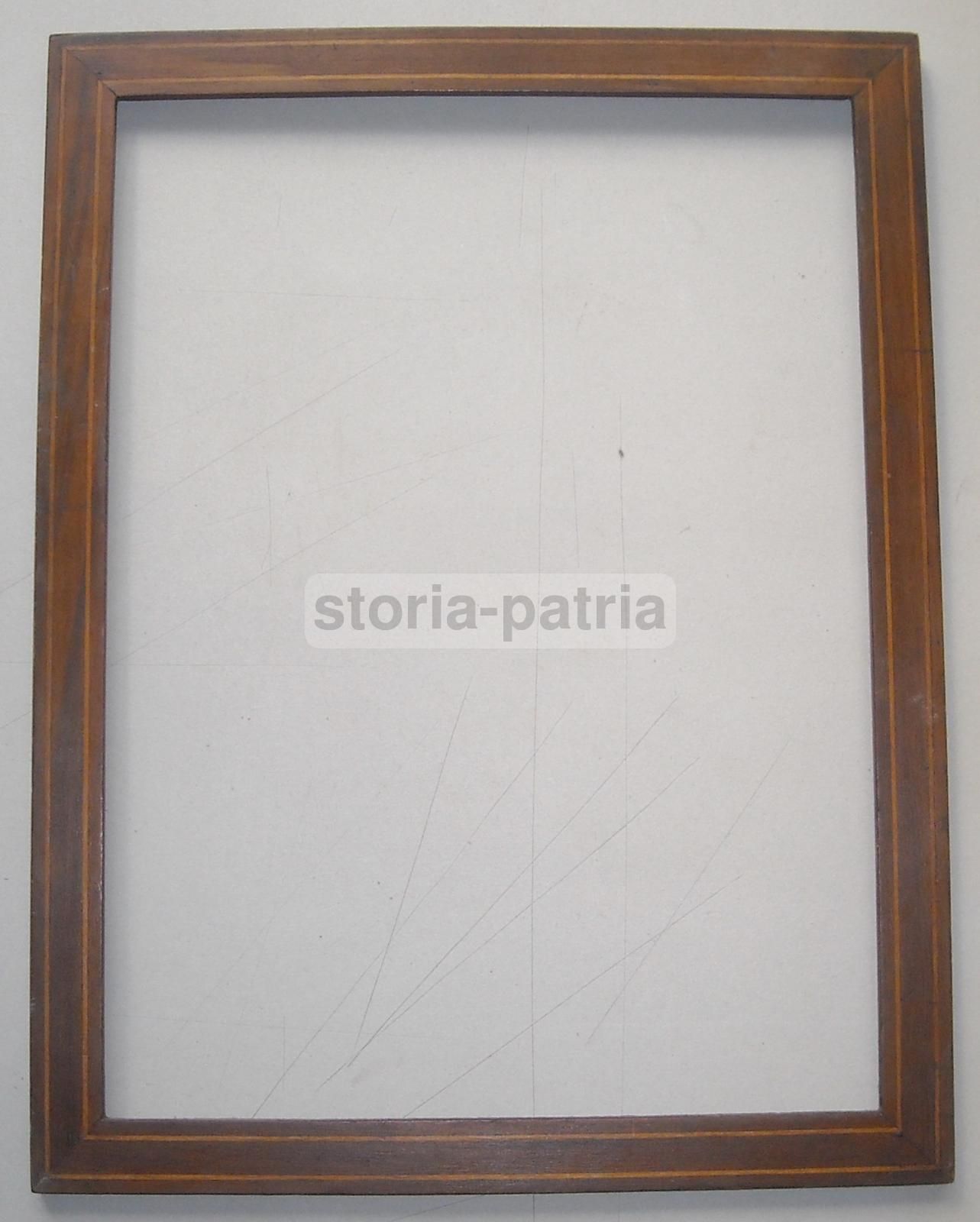 Cornice Antica In Noce Con Intarsio (55x42 Cm)