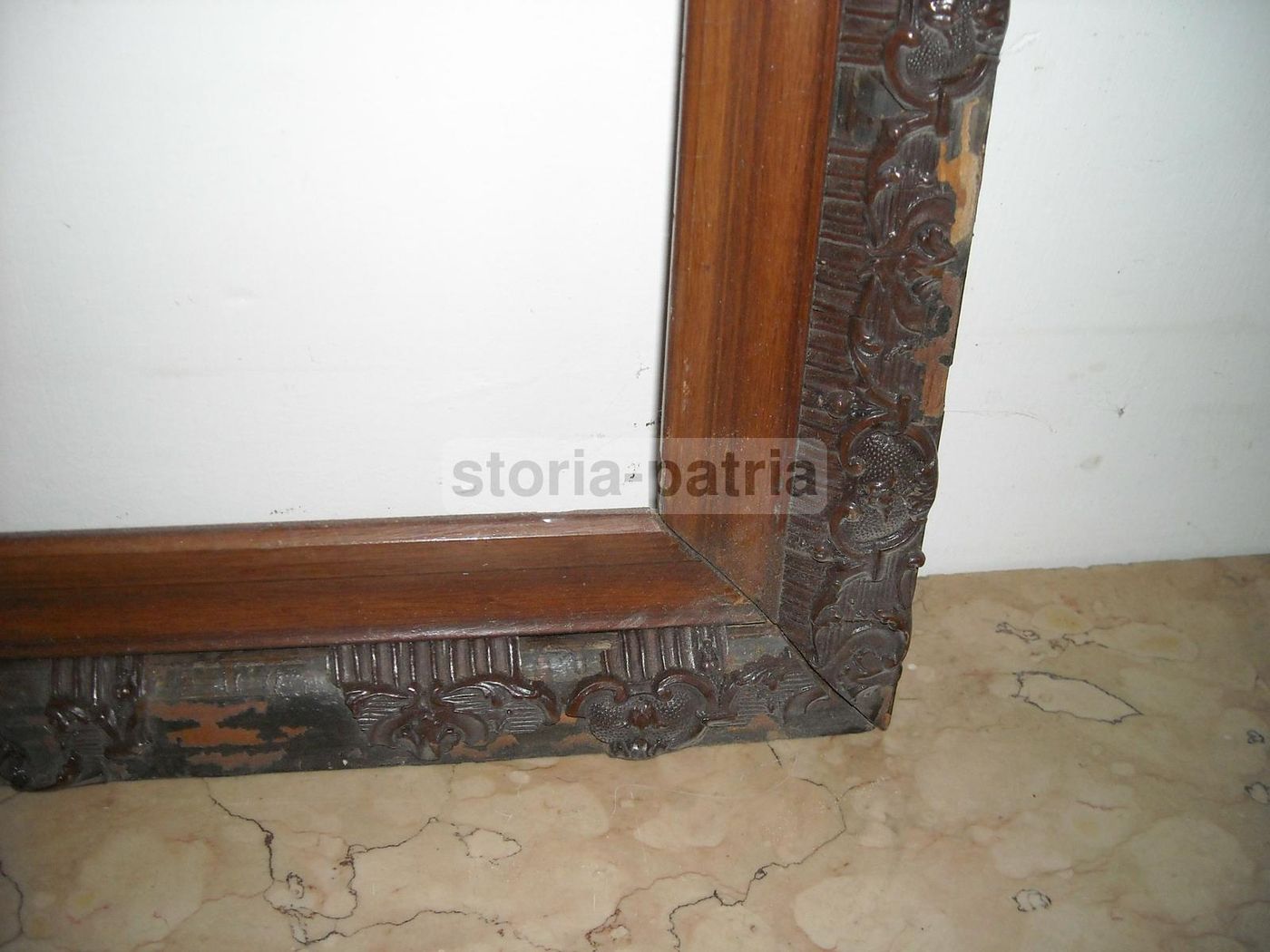 Cornice Antica Liberty In Legno 77x60 Cm Da Restaurare, Primo '900