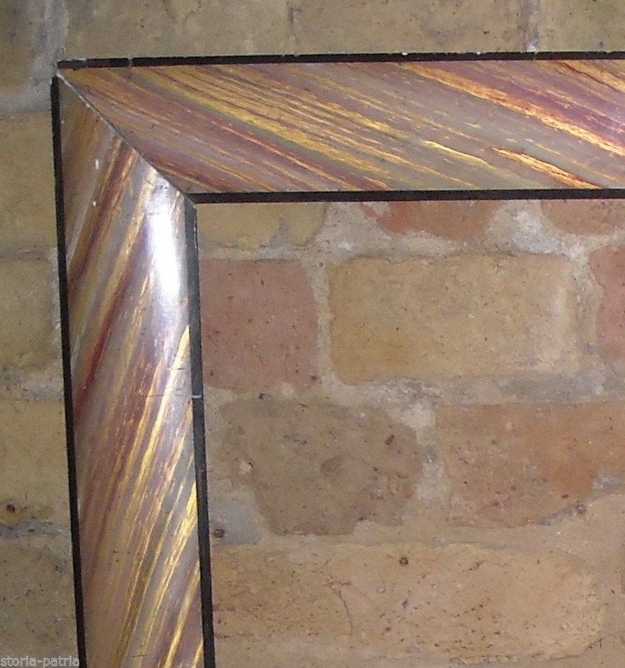 Cornice Antica Liberty Con Laccatura Marmorizzata Primo '900