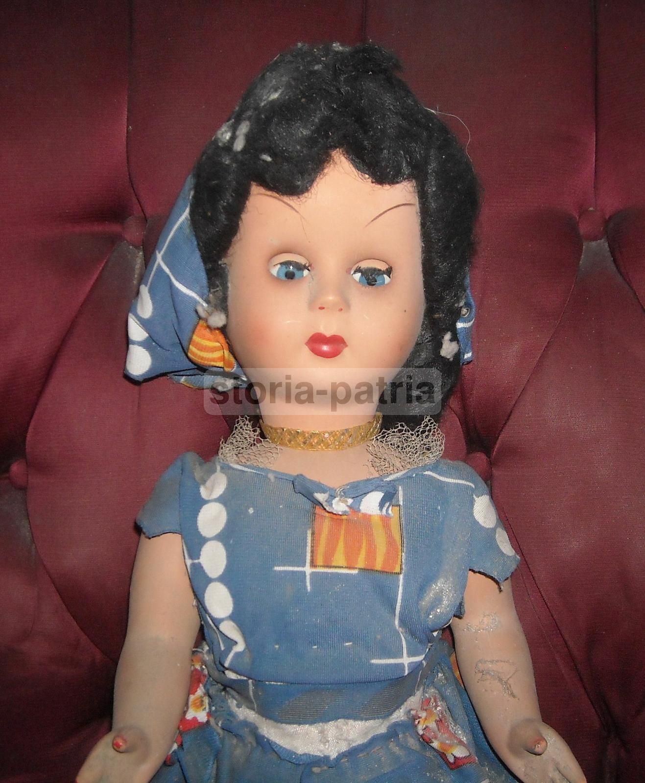 Bambola Vintage Athena Piacenza, Anni '30 '50, Capelli Bruni, 45 Cm
