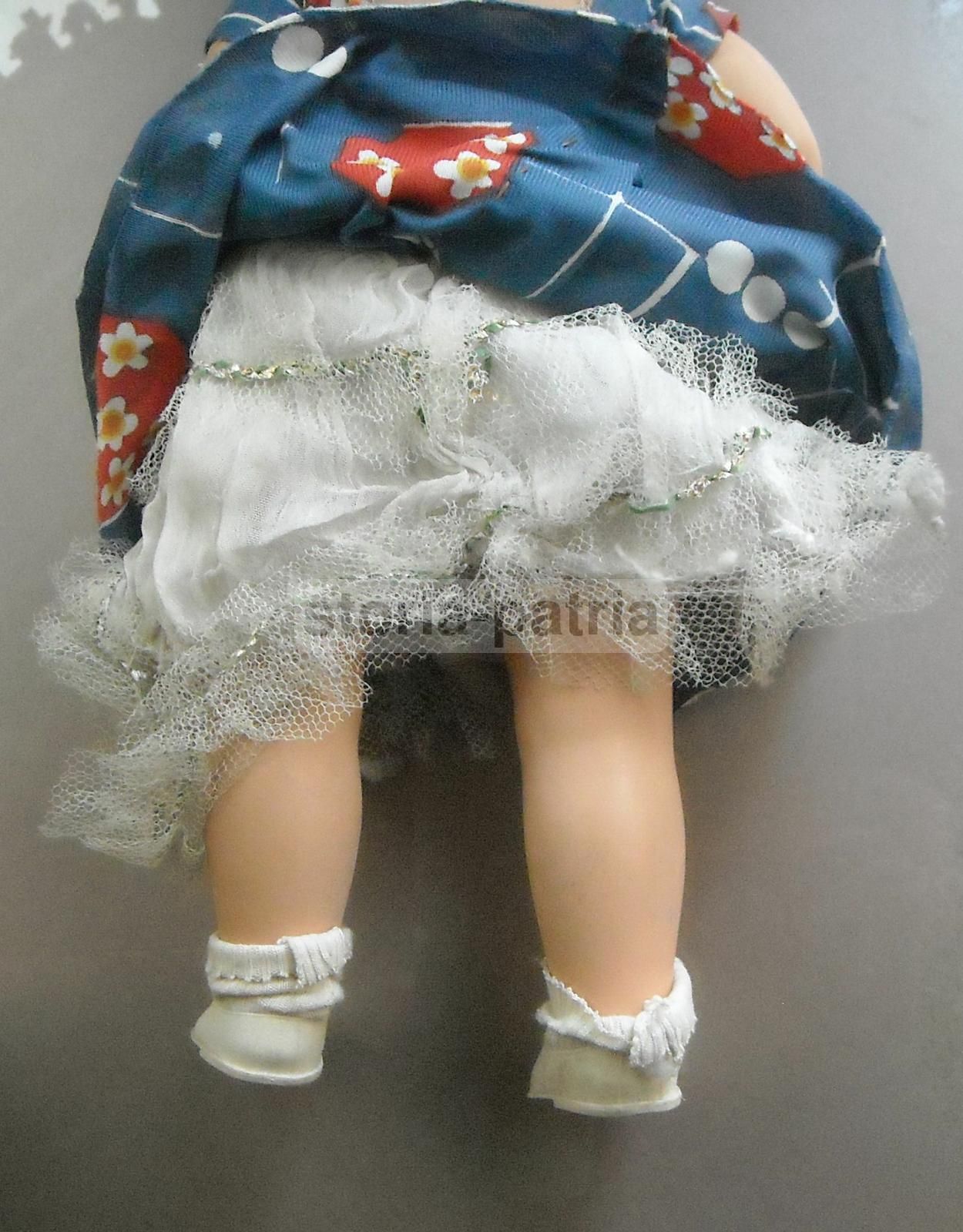 Bambola Vintage Athena Piacenza, Anni '30 '50, Capelli Bruni, 45 Cm