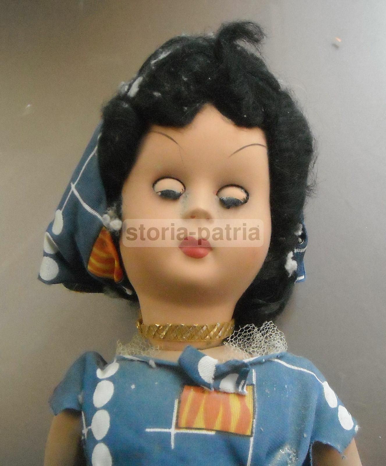 Bambola Vintage Athena Piacenza, Anni '30 '50, Capelli Bruni, 45 Cm