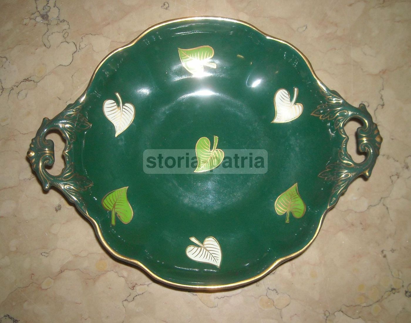 Vassoio In Ceramica Di Perugia, Anni '30 '50, Decoro Dorato