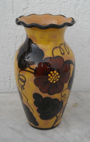 Vaso In Ceramica Decorato A Fiori, Primi Del '900, Manifattura Italiana
