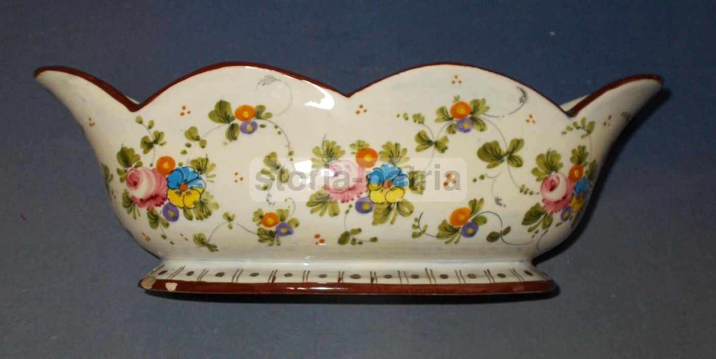Vaso In Ceramica Floreale Policroma Marmaca, San Marino, Anni '40 '50