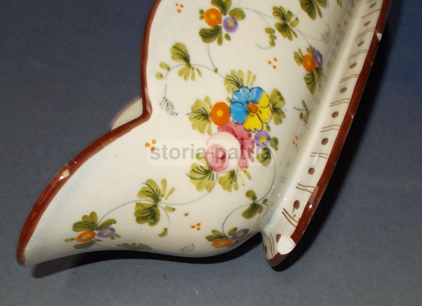 Vaso In Ceramica Floreale Policroma Marmaca, San Marino, Anni '40 '50