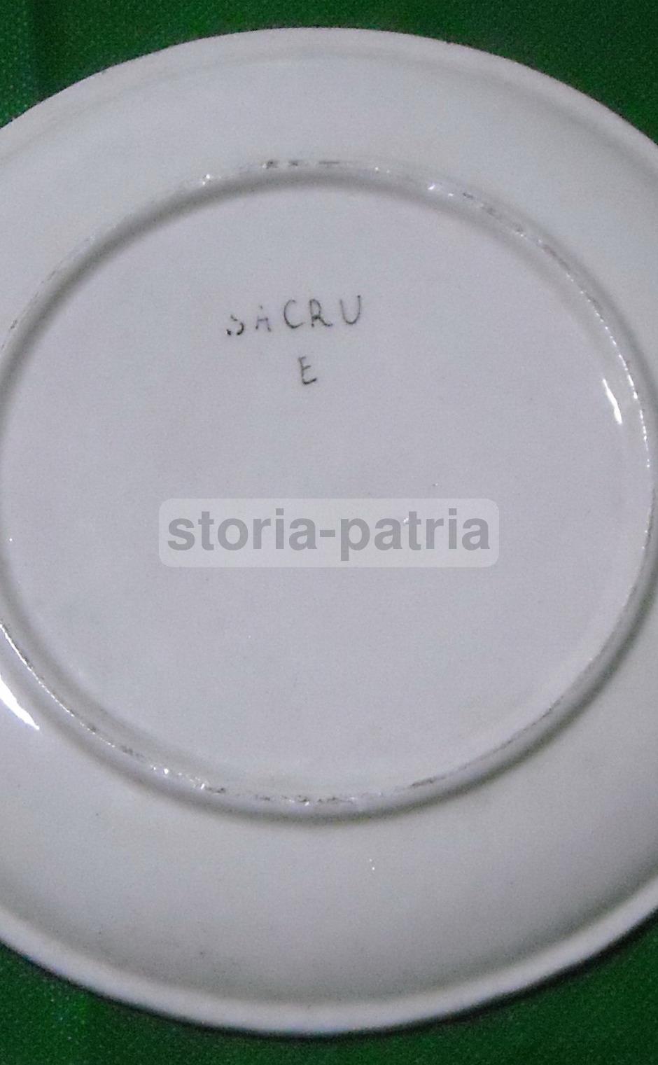 Piatto Ceramica Forma Pesce Sacru Manifattura Umbra Anni '30 '60