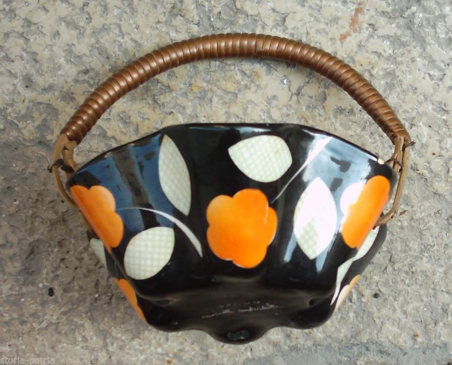Ceramica Rometti Umbertide Cestino Decorativo Floreale Vintage