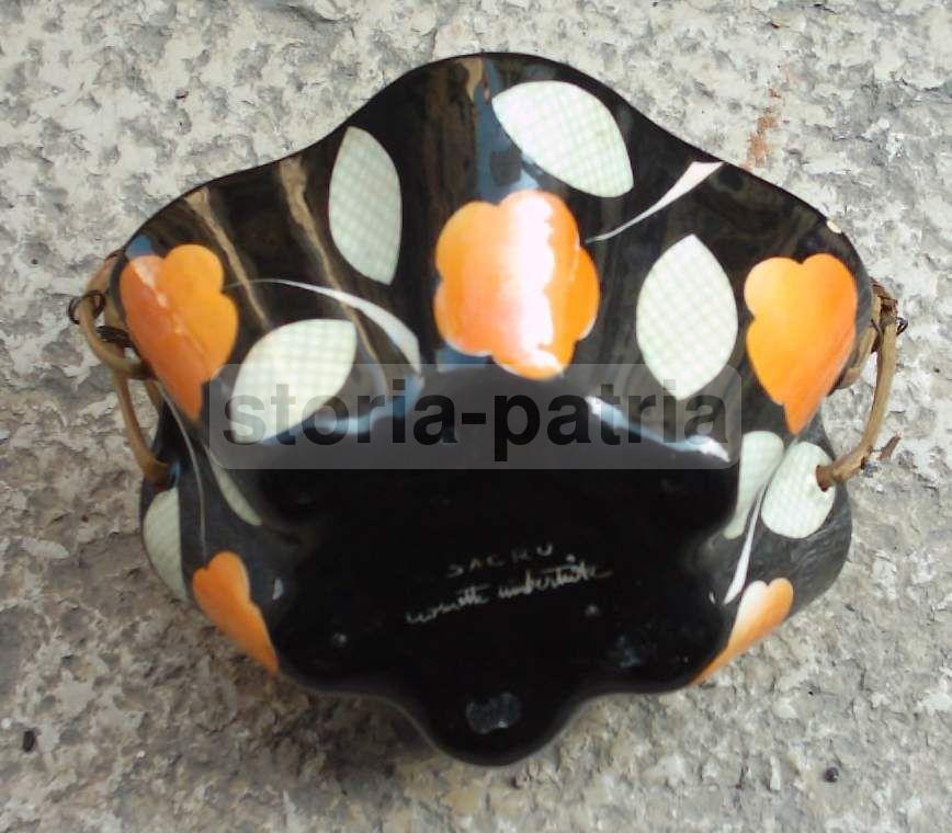 Ceramica Rometti Umbertide Cestino Decorativo Floreale Vintage
