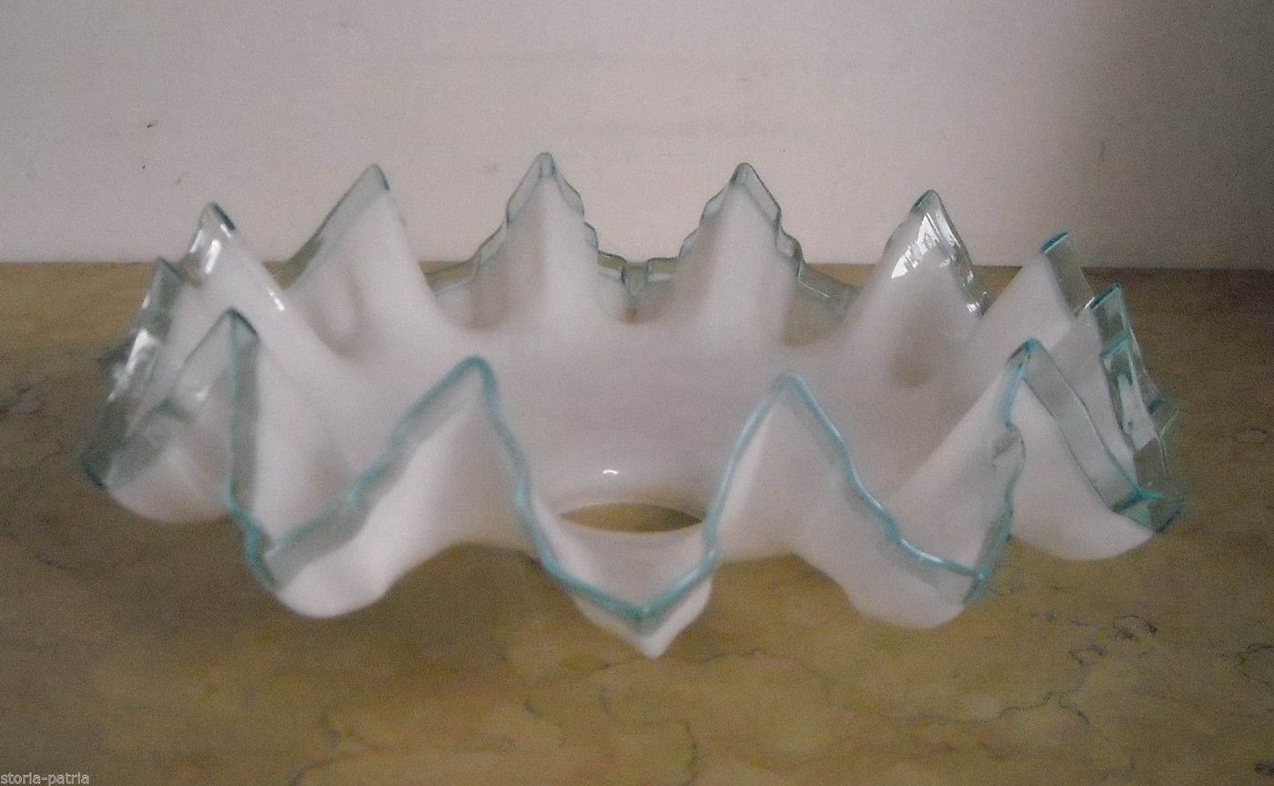 Coppa In Vetro Opalescente Per Lampada Liberty, Primo '900