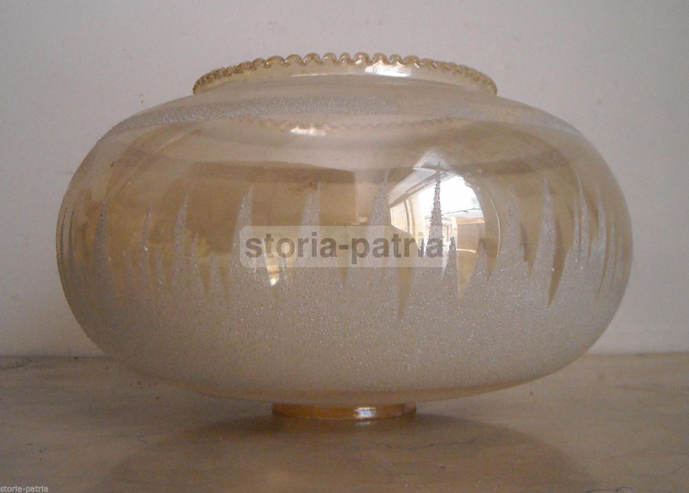 Coppa Decorativa In Vetro Per Lampada, Anni 1940 1970