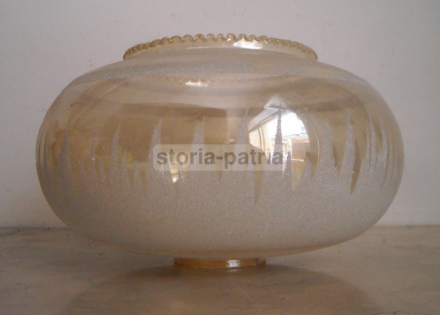 Coppa Decorativa In Vetro Per Lampada, Anni 1940 1970