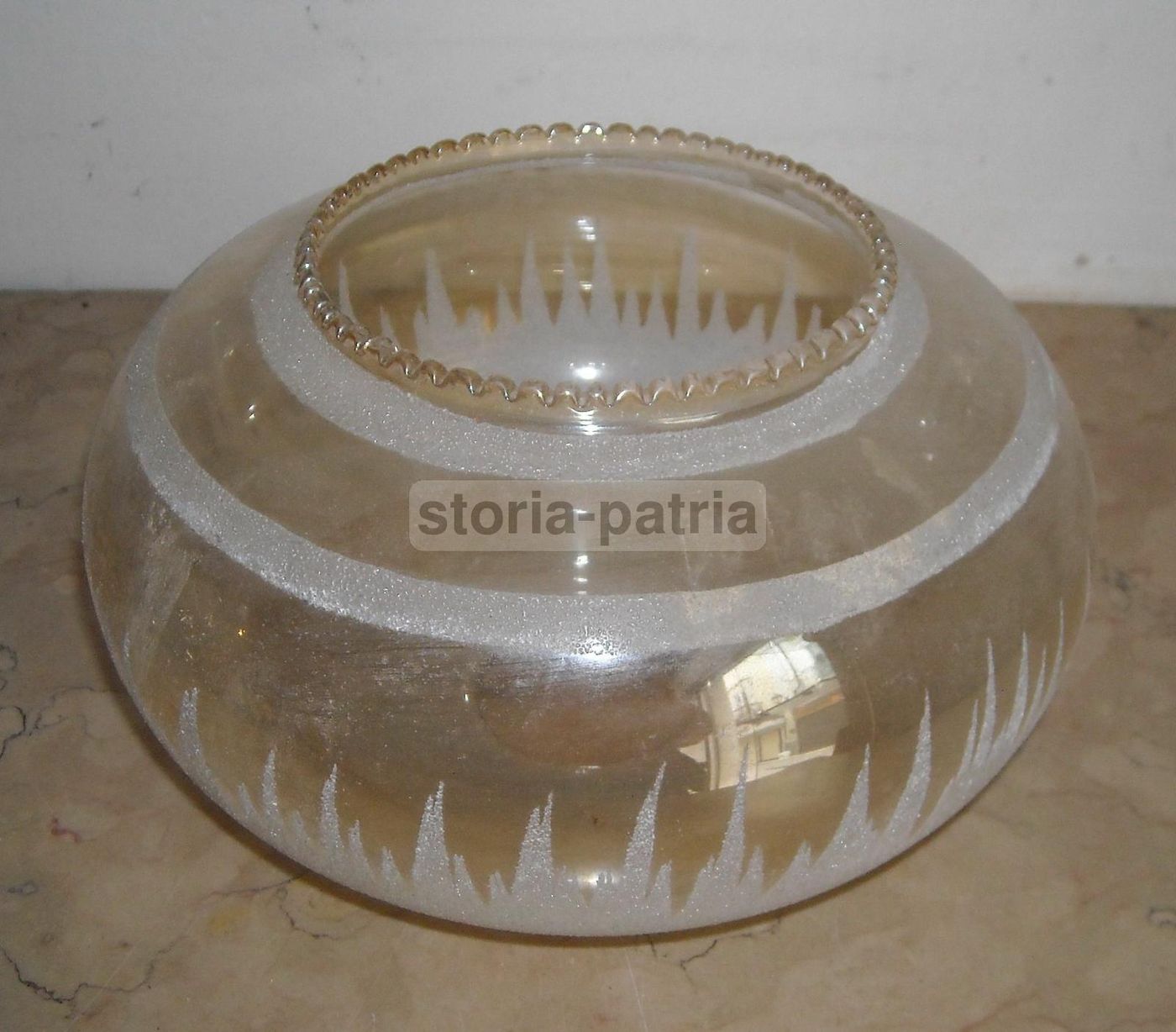 Coppa Decorativa In Vetro Per Lampada, Anni 1940 1970
