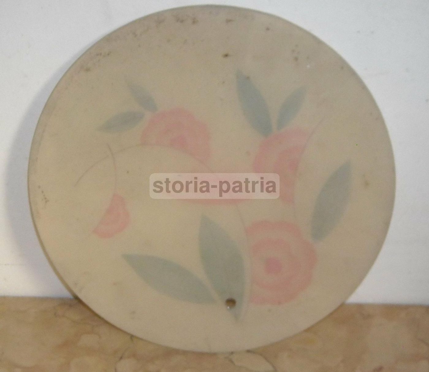Coppia Di Vetri Decorativi Per Lampada Con Motivi Floreali, Anni 1930 1960