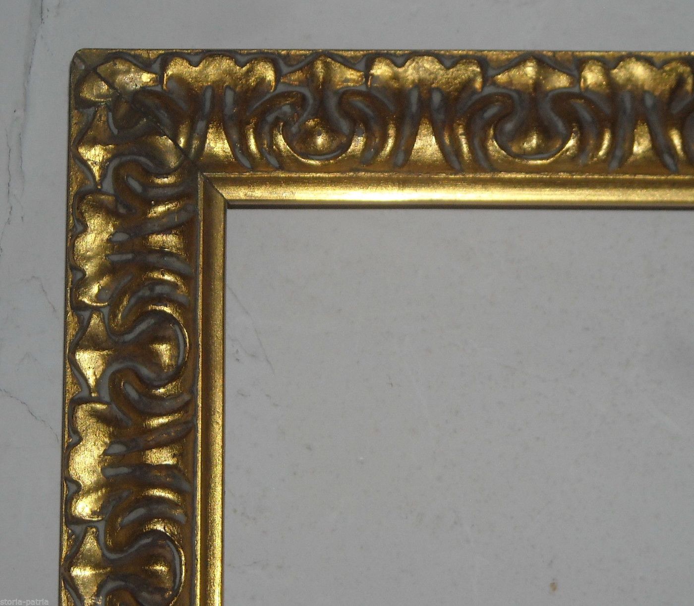 Cornice In Legno Dorato Decorativa Liberty, Primi '900, 48x33 Cm