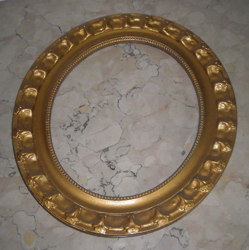 Cornice Ovale Antica In Legno Dorato, Prima Metà Del '900