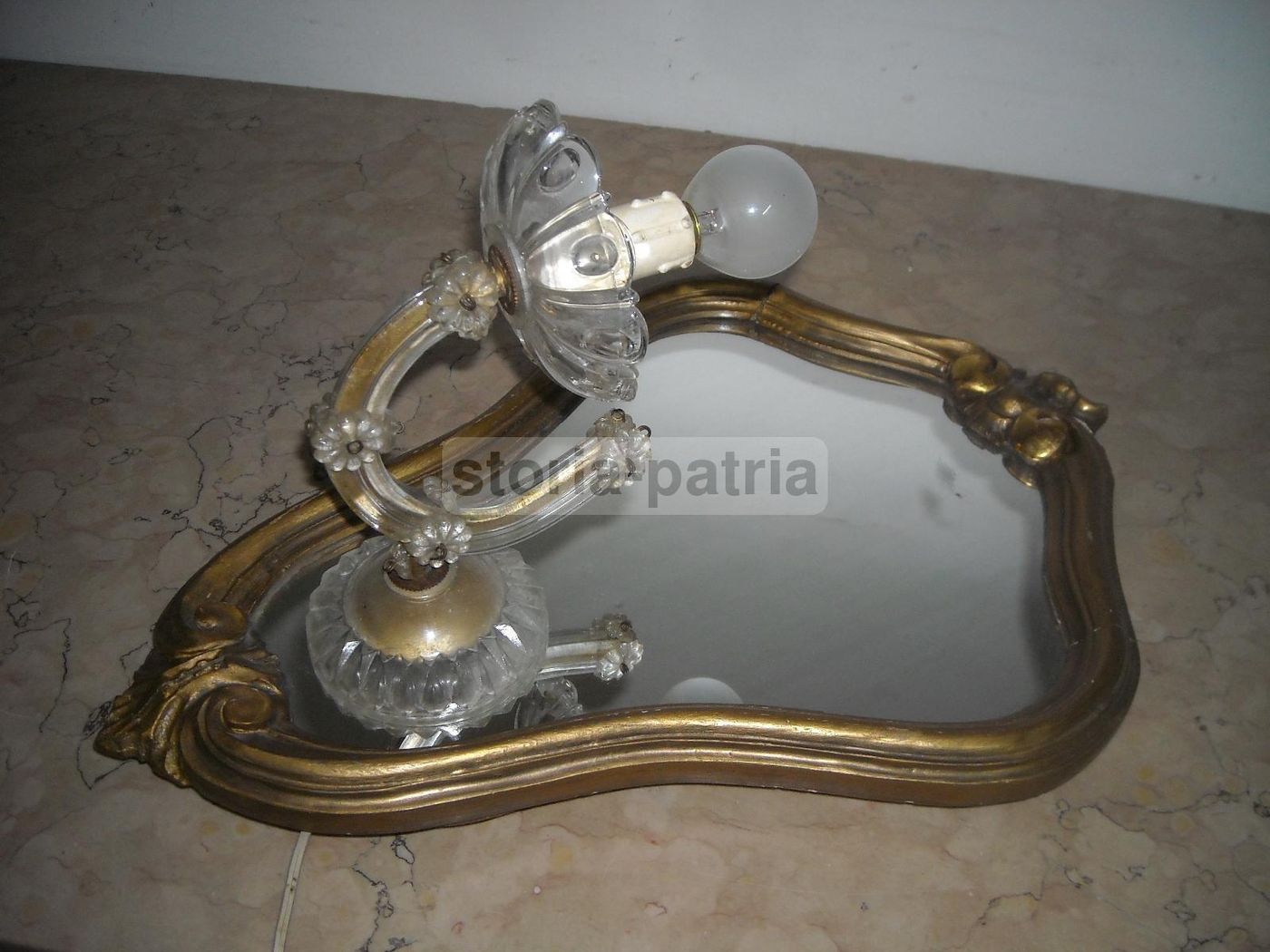 Specchiera Con Applique In Vetro Di Murano, Inizio '900