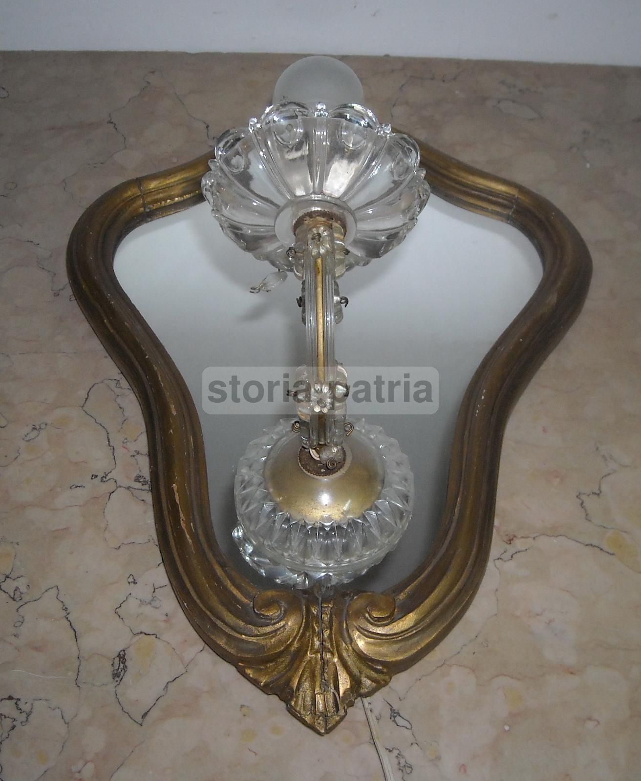 Specchiera Con Applique In Vetro Di Murano, Prima Metà Del Novecento