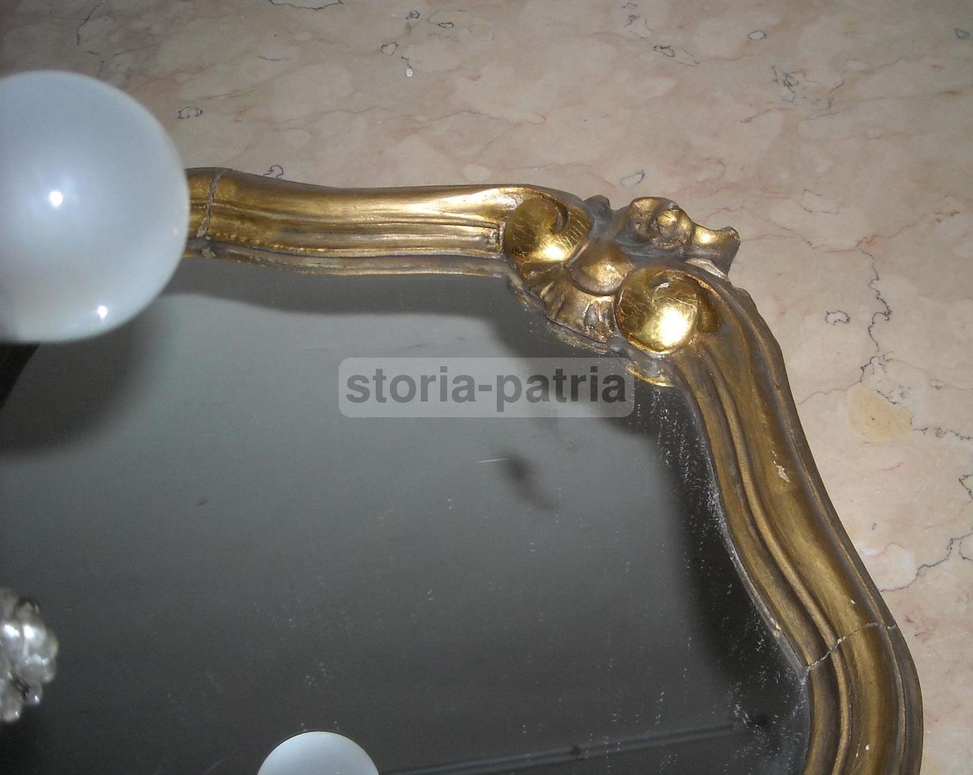Specchiera Con Applique In Vetro Di Murano, Prima Metà Del Novecento