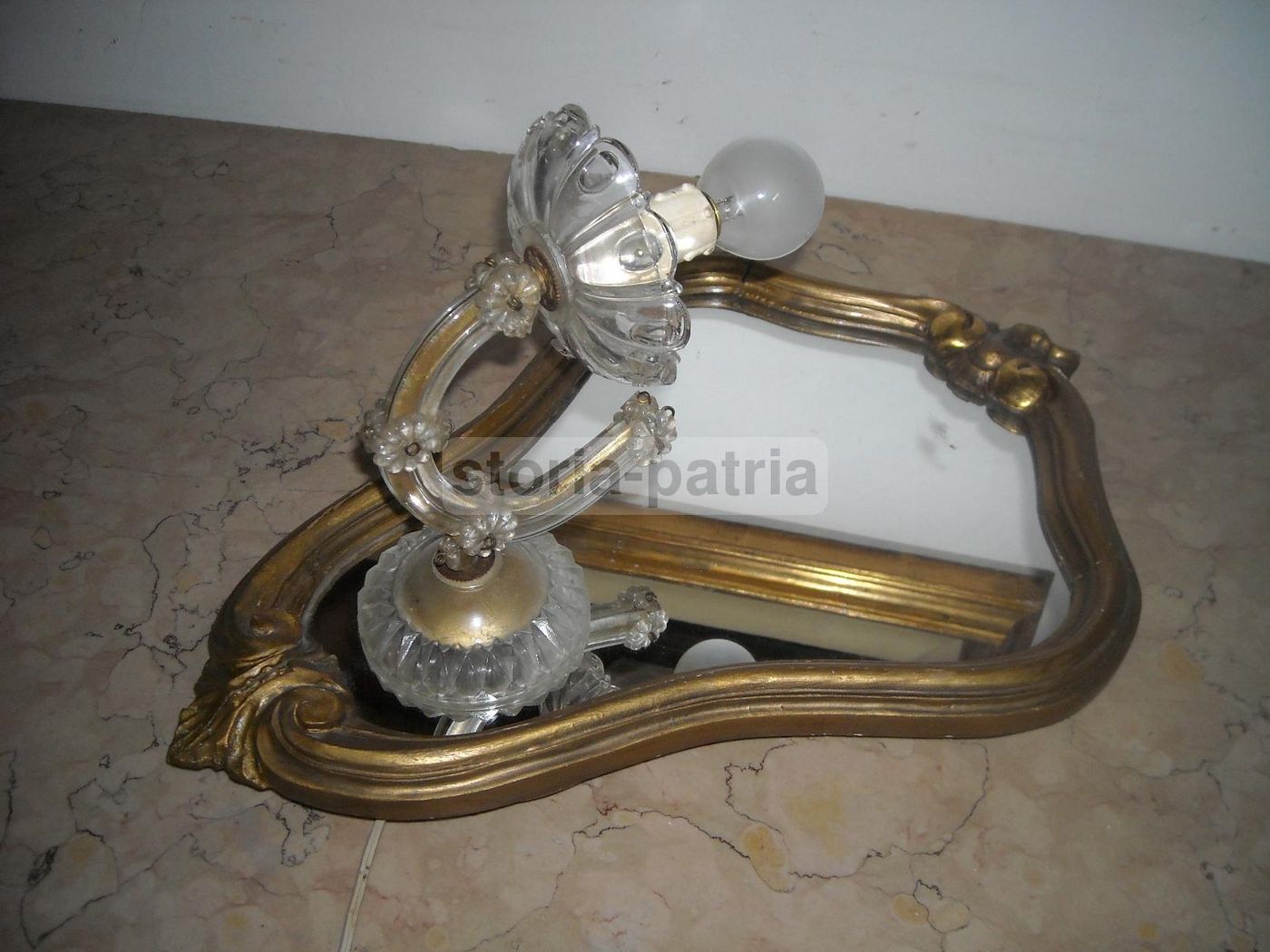 Specchiera Con Applique In Vetro Di Murano, Prima Metà Del Novecento