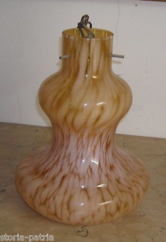 Lampada Vintage In Vetro Opalescente Anni '50 '60
