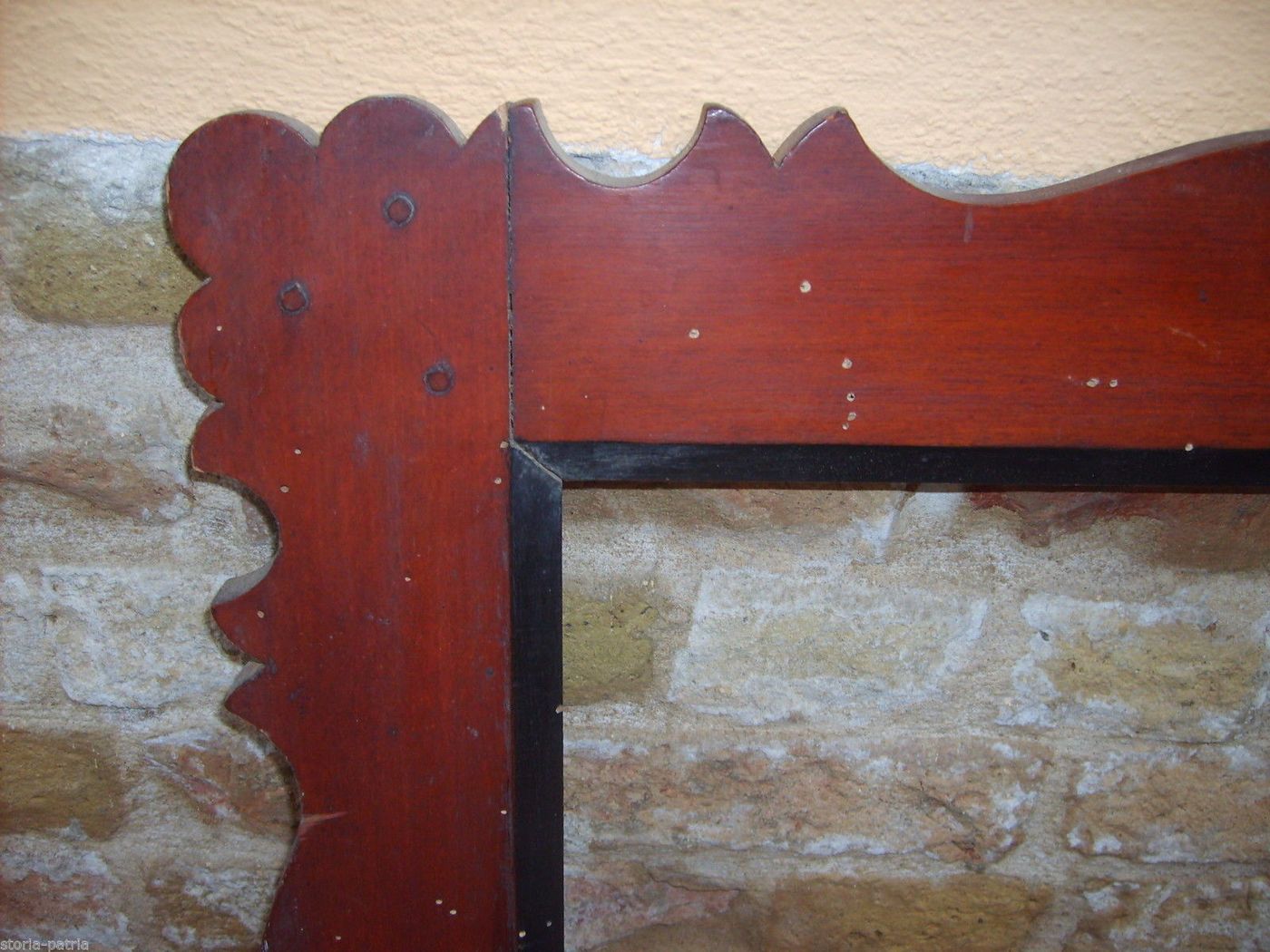 Antica Cornice In Legno Massello Dell'Ottocento, Cm 81x68, Italia