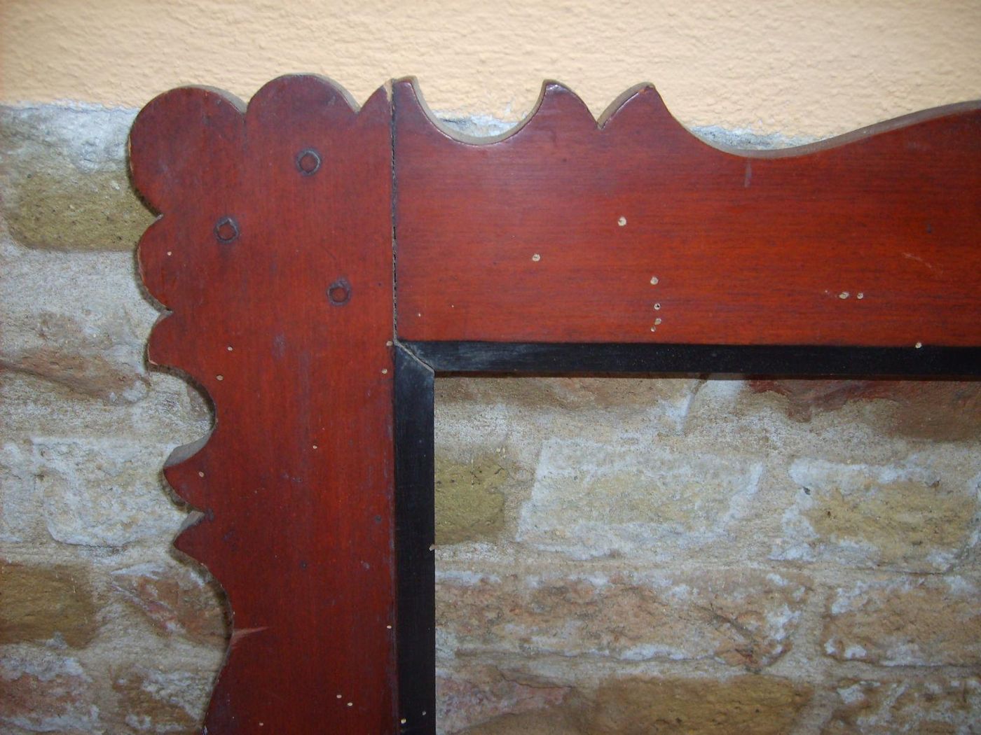 Antica Cornice In Legno Massello Dell'Ottocento, Cm 81x68, Italia