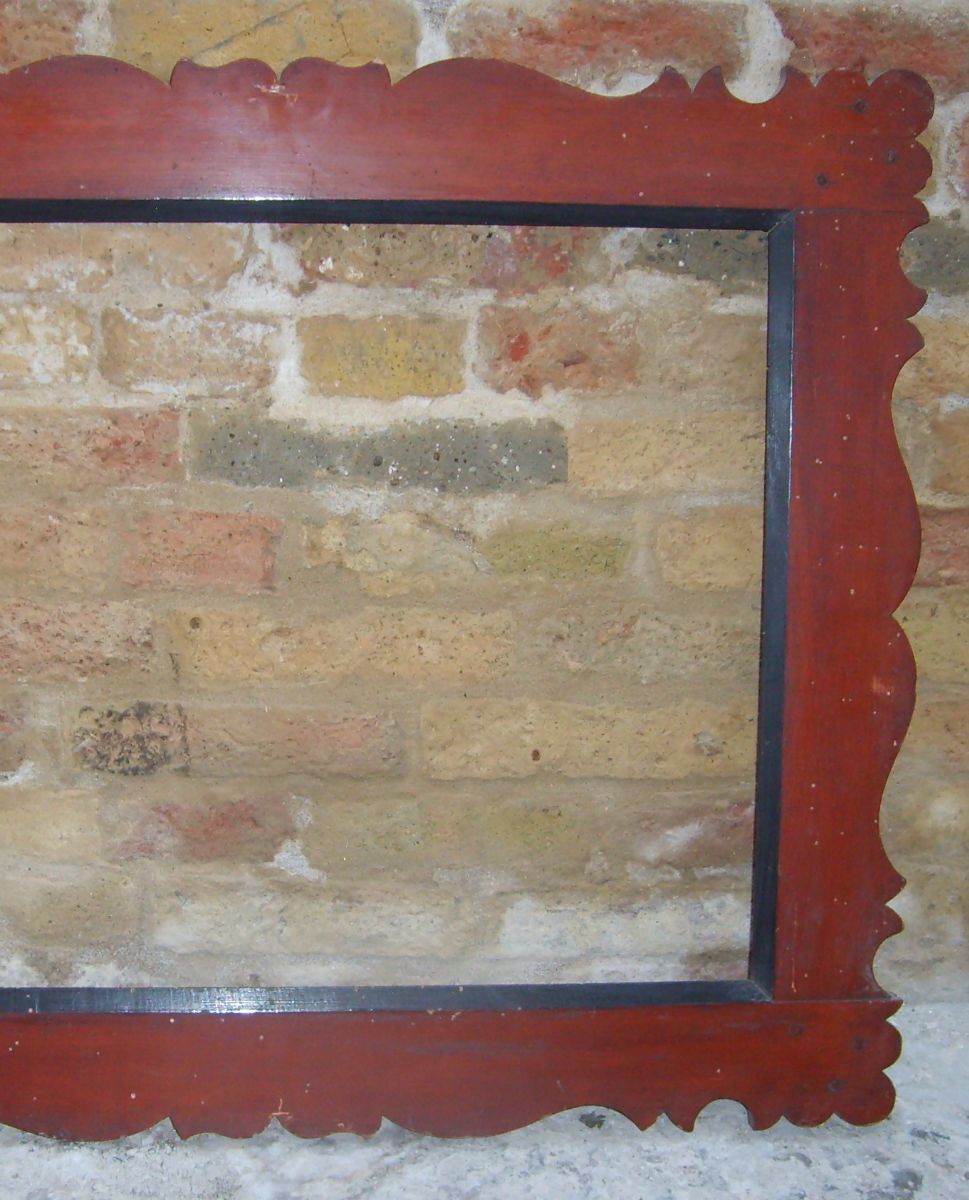 Antica Cornice In Legno Massello Dell'Ottocento, Cm 81x68, Italia