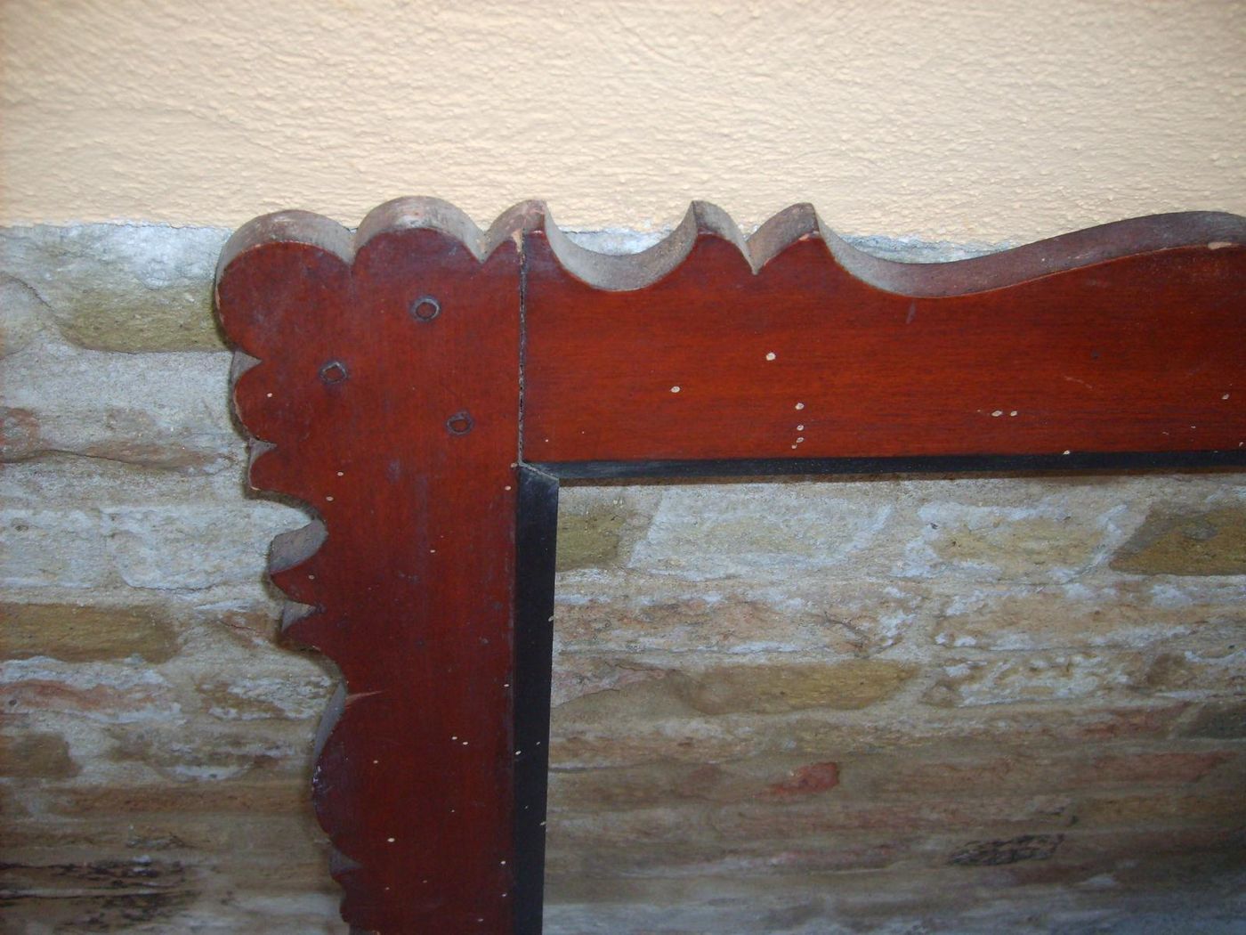 Antica Cornice In Legno Massello Dell'Ottocento, Cm 81x68, Italia