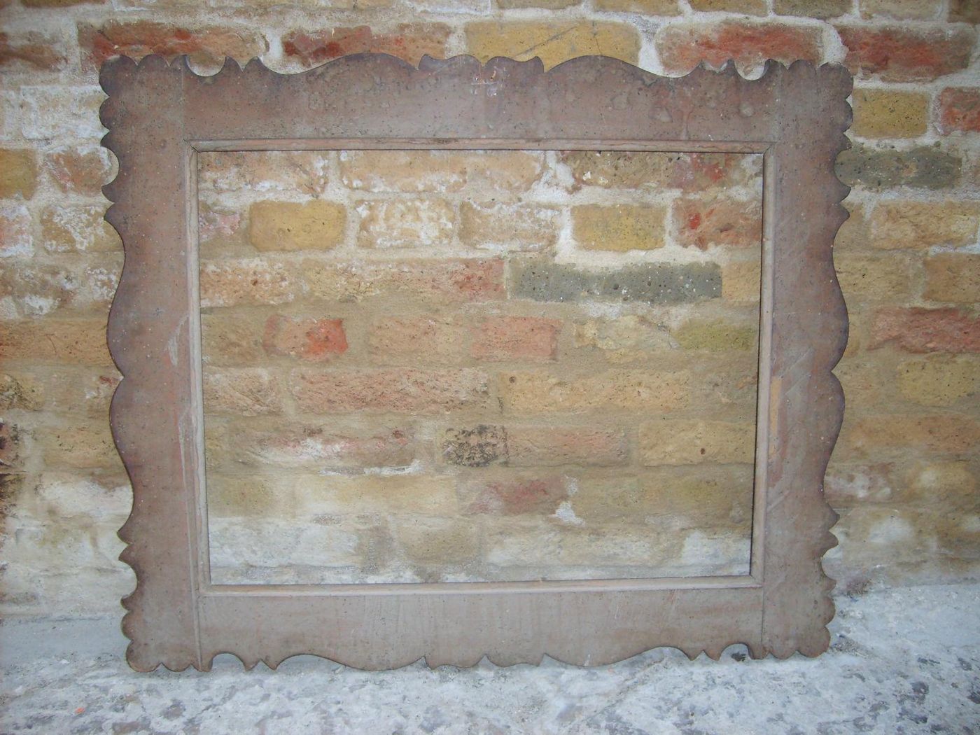 Antica Cornice In Legno Massello Dell'Ottocento, Cm 81x68, Italia